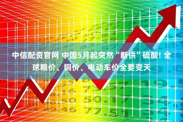 中信配资官网 中国5月起突然“断供”硫酸! 全球粮价、铜价、电动车价全要变天